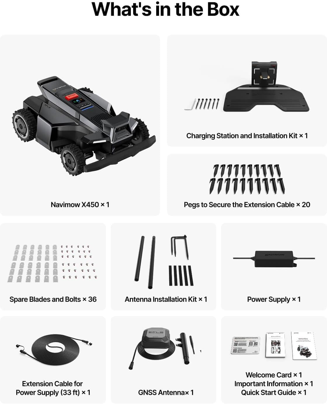 Segway X450 Robot Lawn Mower Wire Free, for up to 1.5 Acres, 4WD for 84% Slopes, Zero-Turn for Damage-Free Mowing, Orv-Tuned Lawnmower, Mowmentum with 2 × 180W Motors, 0.75–4 in Cutting Height