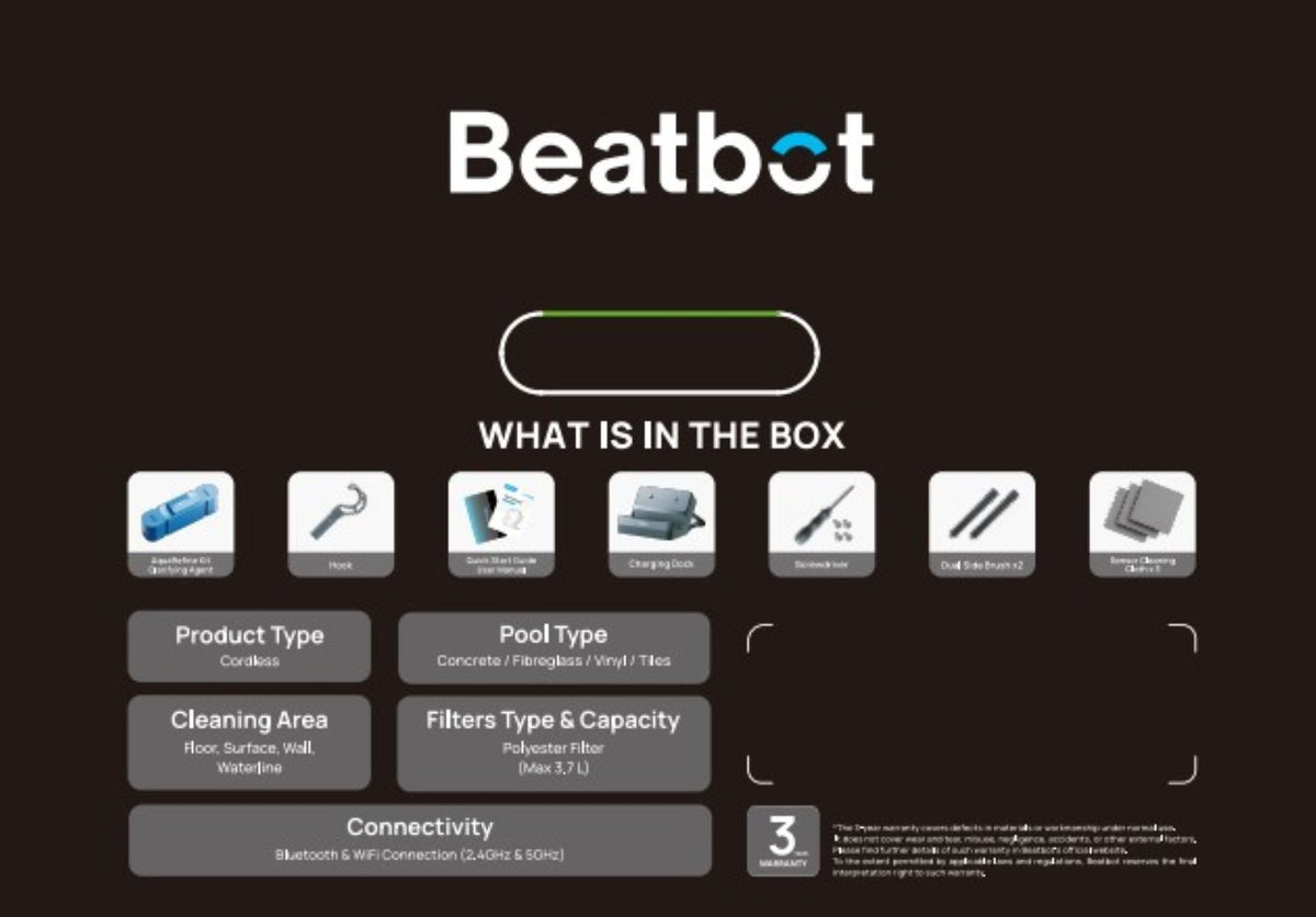 Beatbot A200 Cordless Robotic Swimming Pool Vacuum with App Control