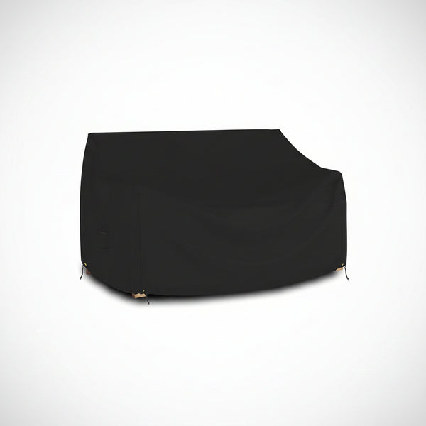 Outdoor Loveseat Sofa Cover, 12 Oz Waterproof UV & Weather Resistant Patio Furniture Bench Cover Outdoor Use with Air Vent & Drawstrings (88"W X 33"H X 33D X 15"FH, Black)