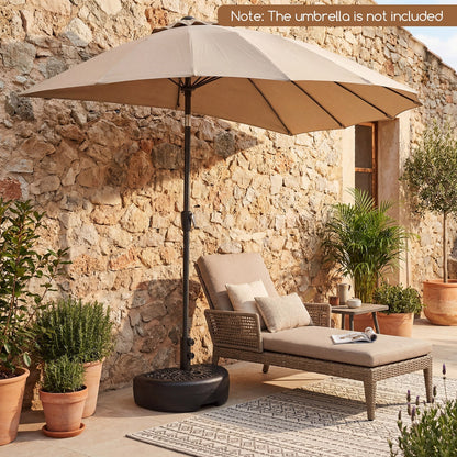 55 LBS Half Round Patio Umbrella Base for Deck Lawn Poolside-Black