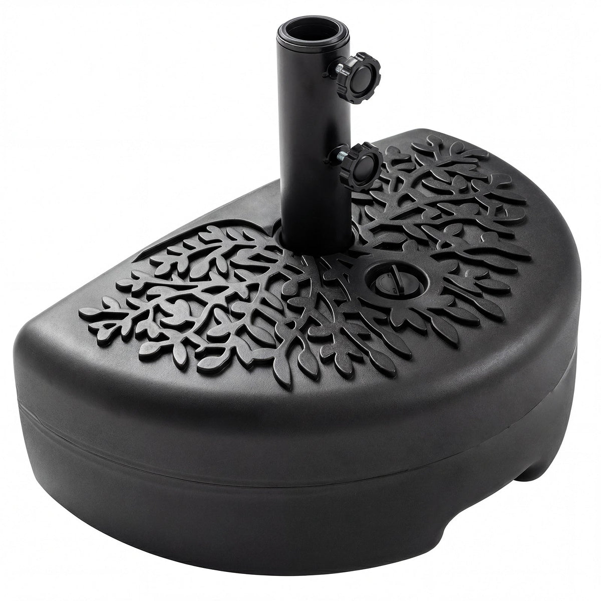 55 LBS Half Round Patio Umbrella Base for Deck Lawn Poolside-Black
