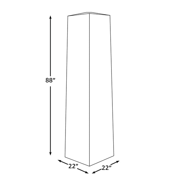 Full-Length Outdoor Vinyl Cover for Fire Sense Flame Patio Heaters with Square Reflectors