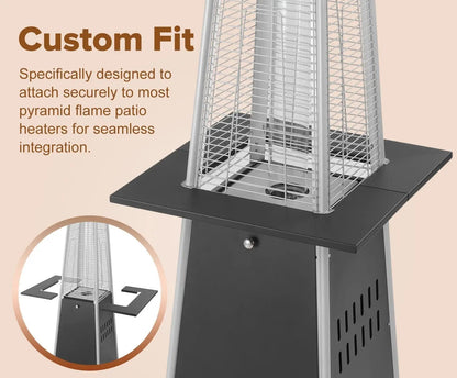 Pyramid Flame Patio Heater Accessory Table - Black