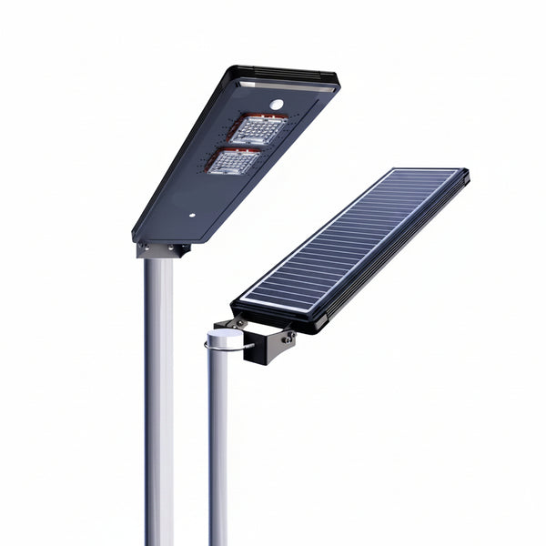 Solar Power Dusk to Dawn Black Aluminum Outdoor Integrated LED Ai-Smart Sensing 3200 Lumens Cree Area Path Parking Light