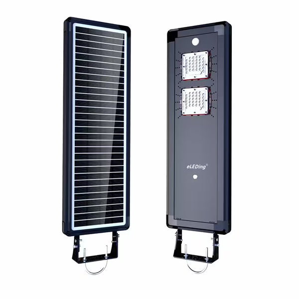 Solar Power Dusk to Dawn Black Aluminum Outdoor Integrated LED Ai-Smart Sensing 3200 Lumens Cree Area Path Parking Light