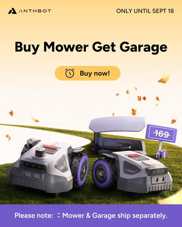 M5 Robot Lawn Mower 1/8 Acre with Garage, Dual Vision+Full-Band NRTK Robotic Lawnmower, No Perimeter Wire, App Control Obstacle Avoidance, 45% Slope, Cutting Height, Multi-Zone Mapping