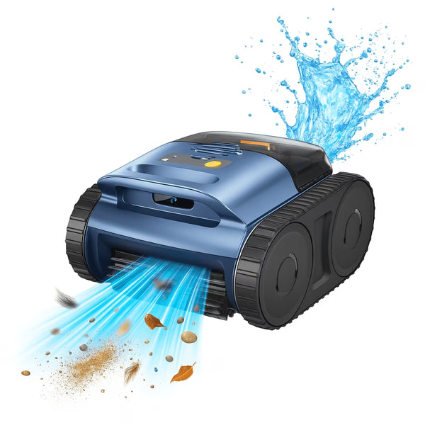 Upgrade Cordless Robotic Pool Cleaner – Wireless Battery Pool Cleaner with Sonar Navigation, Auto-Path Planning, Wall & Waterline Climbing, Tangle-Free Design for In-Ground / Above-Ground Pools